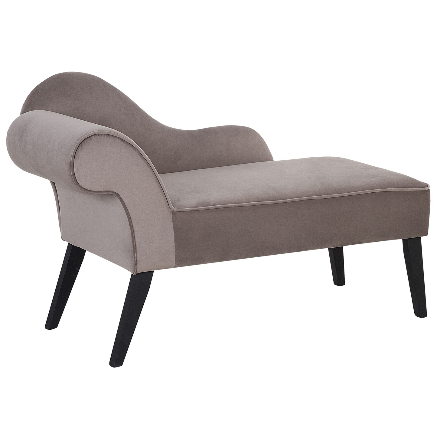 Chaiselongue Samtstoff taupe linksseitig BIARRITZ