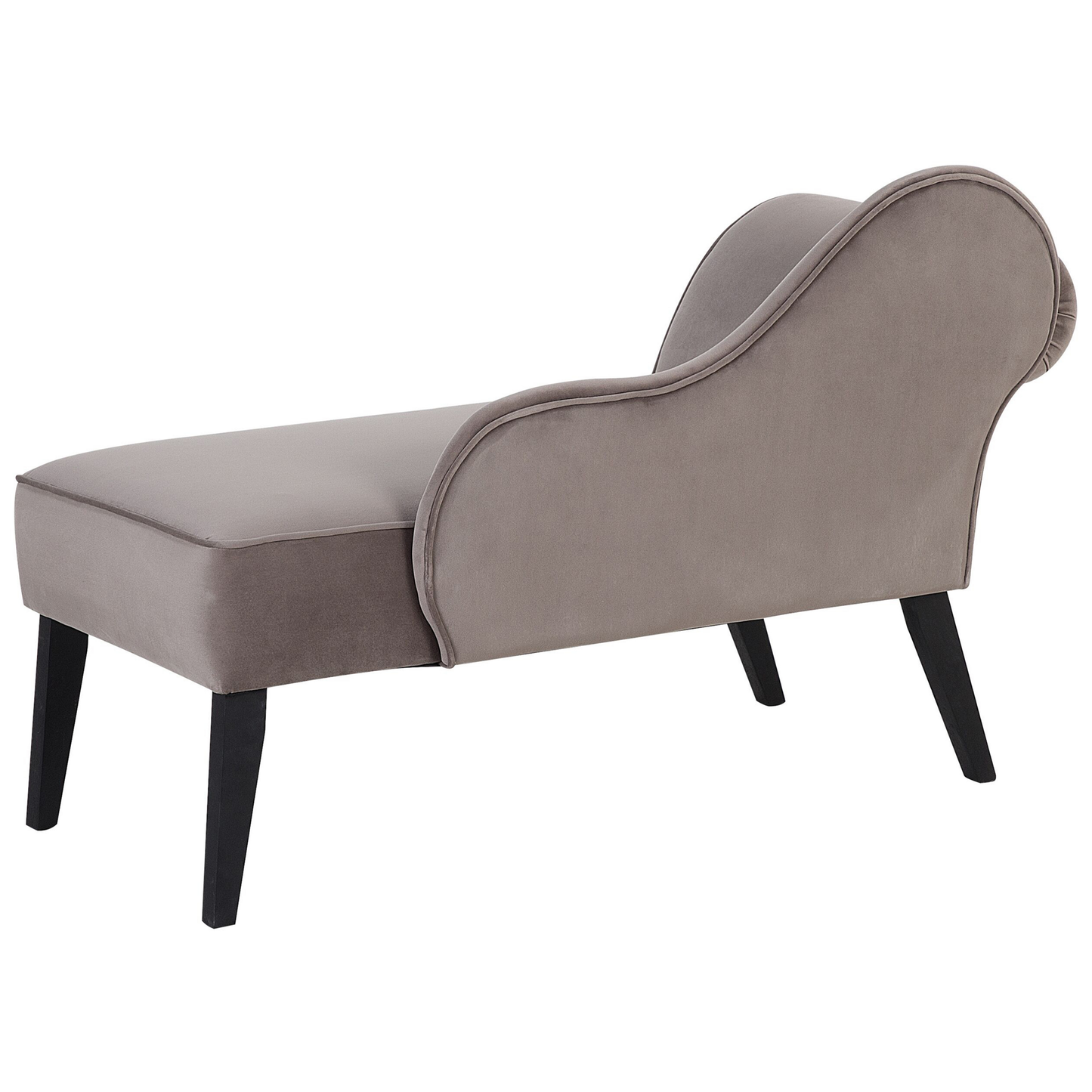 Chaiselongue Samtstoff taupe linksseitig BIARRITZ