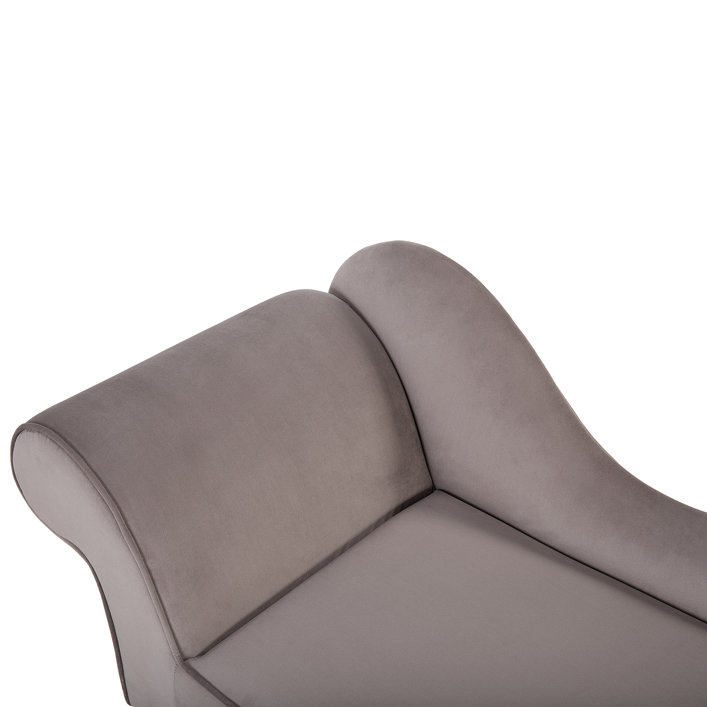Chaiselongue Samtstoff taupe linksseitig BIARRITZ
