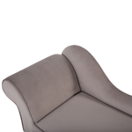 Chaiselongue Samtstoff taupe linksseitig BIARRITZ