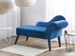 Chaiselongue Samtstoff marineblau rechtsseitig BIARRITZ