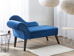 Chaiselongue Samtstoff marineblau linksseitig BIARRITZ