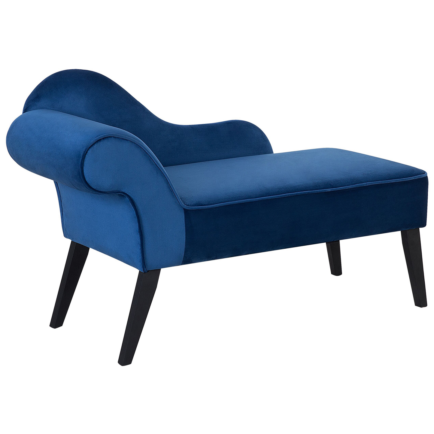 Chaiselongue Samtstoff marineblau linksseitig BIARRITZ