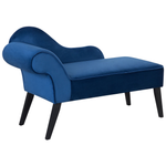 Chaiselongue Samtstoff marineblau linksseitig BIARRITZ