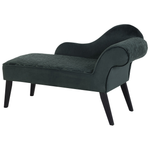 Chaiselongue Samtstoff dunkelgrün Blättermuster rechtsseitig BIARRITZ