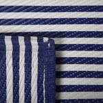 Outdoor Teppich marineblau 90 x 180 cm Streifenmuster Kurzflor HALDIA