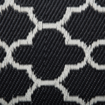 Outdoor Teppich schwarz 90 x 180 cm marokkanisches Muster zweiseitig Kurzflor SURAT