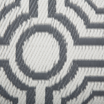 Outdoor Teppich dunkelgrau 90 x 180 cm geometrsiches Muster zweiseitig Kurzflor BIDAR