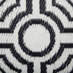 Outdoor Teppich schwarz 90 x 180 cm geometrisches Muster zweiseitig Kurzflor BIDAR