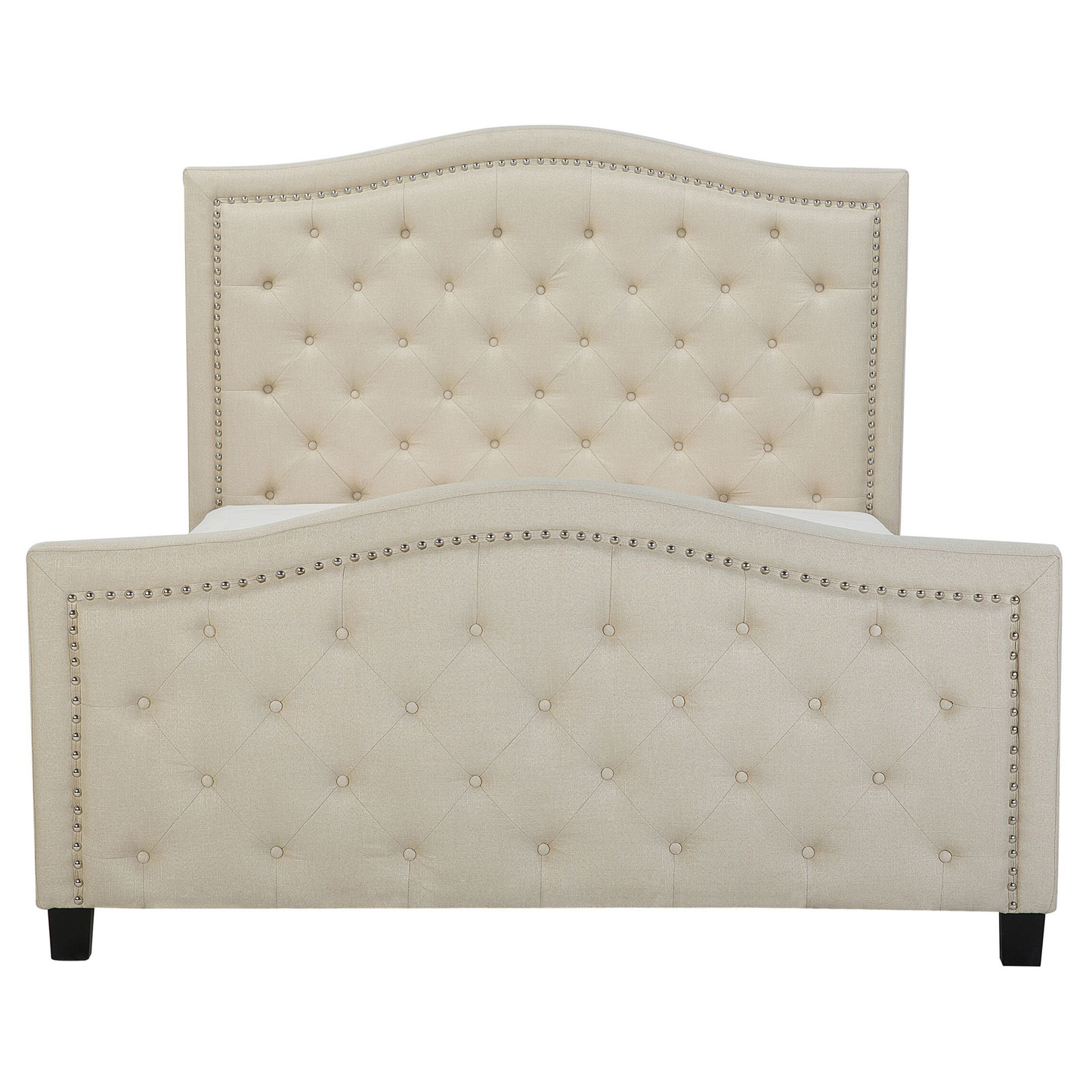 Bett mit Lattenrost Stoff AUREL 160 x 200 cm Beige