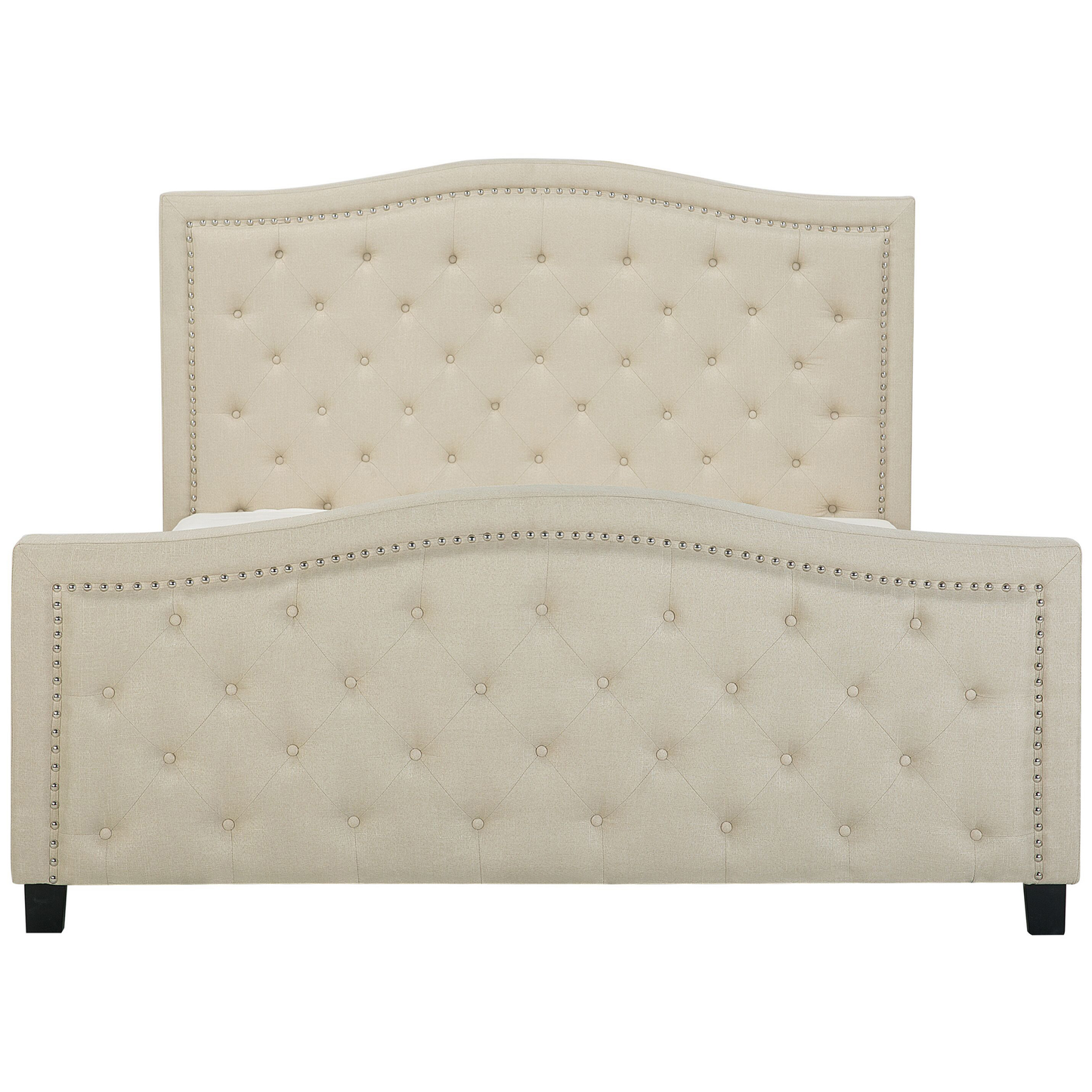 Bett mit Lattenrost Stoff AUREL 180 x 200 cm Beige