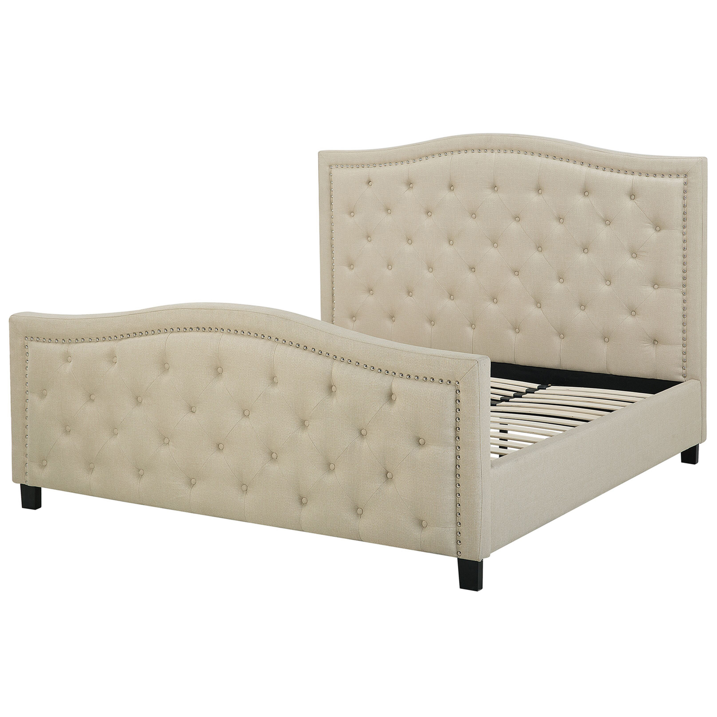 Bett mit Lattenrost Stoff AUREL 180 x 200 cm Beige