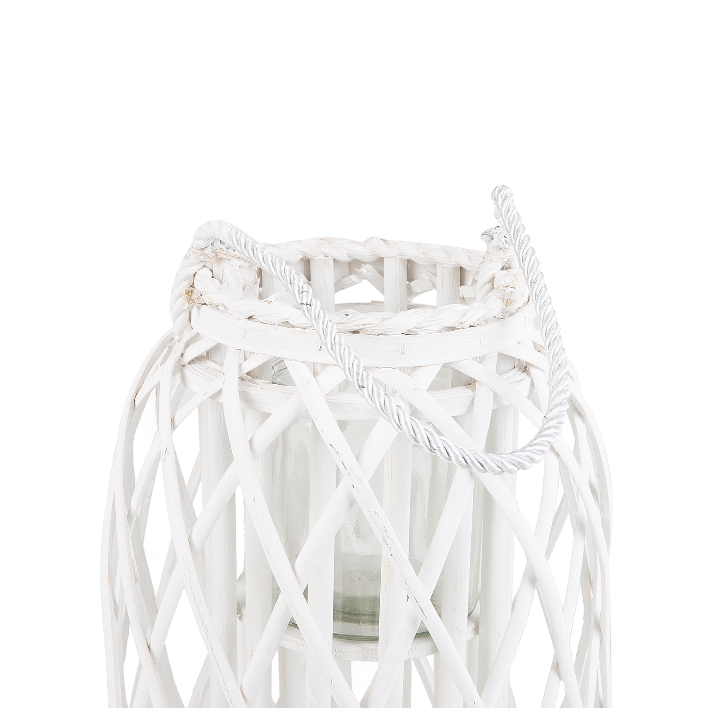 Laterne MAURITIUS Holz 30 cm Weiss