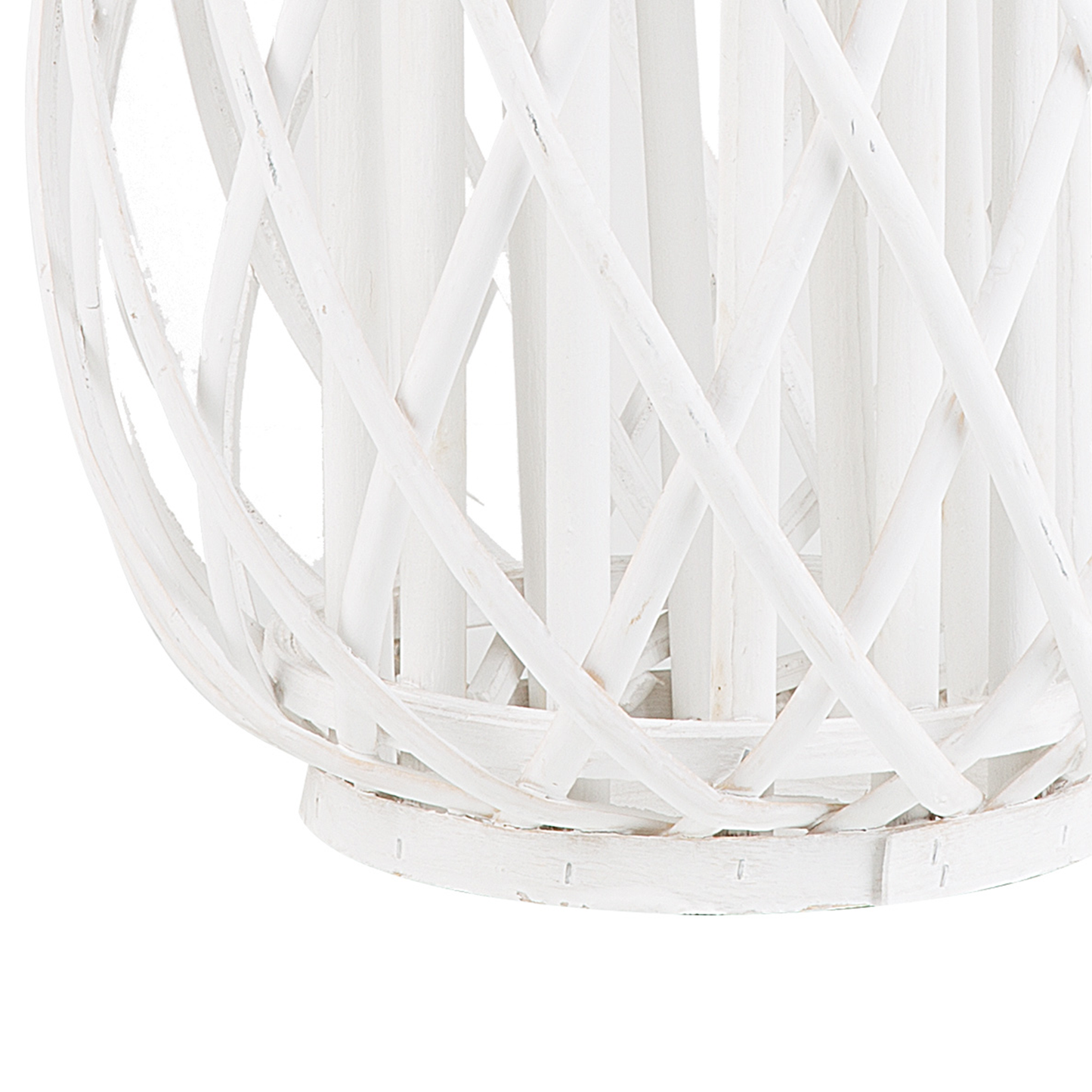 Windlichtsäulen MAURITIUS Holz 40 cm Weiss