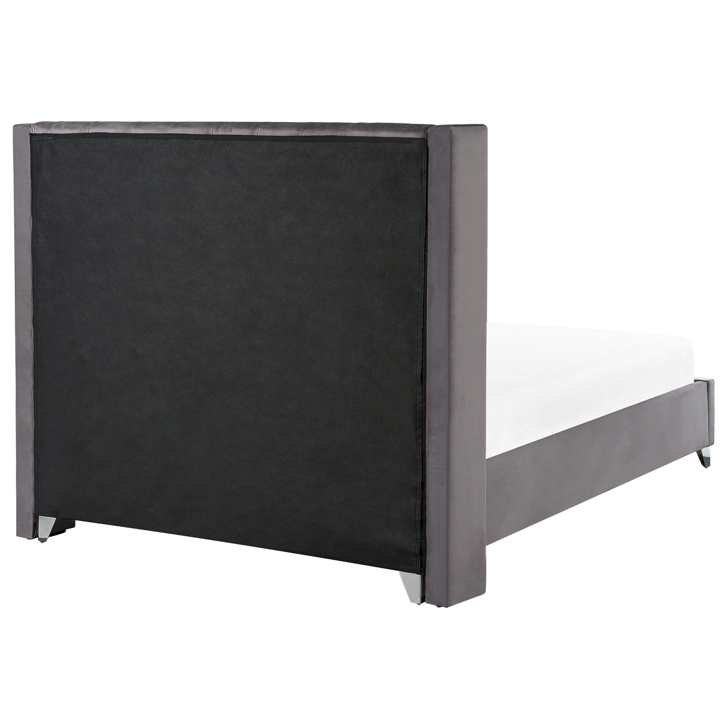 Bett mit Lattenrost Samtstoff LUBBON 160 x 200 cm Grau