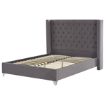 Bett mit Lattenrost Samtstoff LUBBON 160 x 200 cm Grau