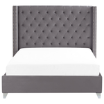 Bett mit Lattenrost Samtstoff LUBBON 180 x 200 cm Grau