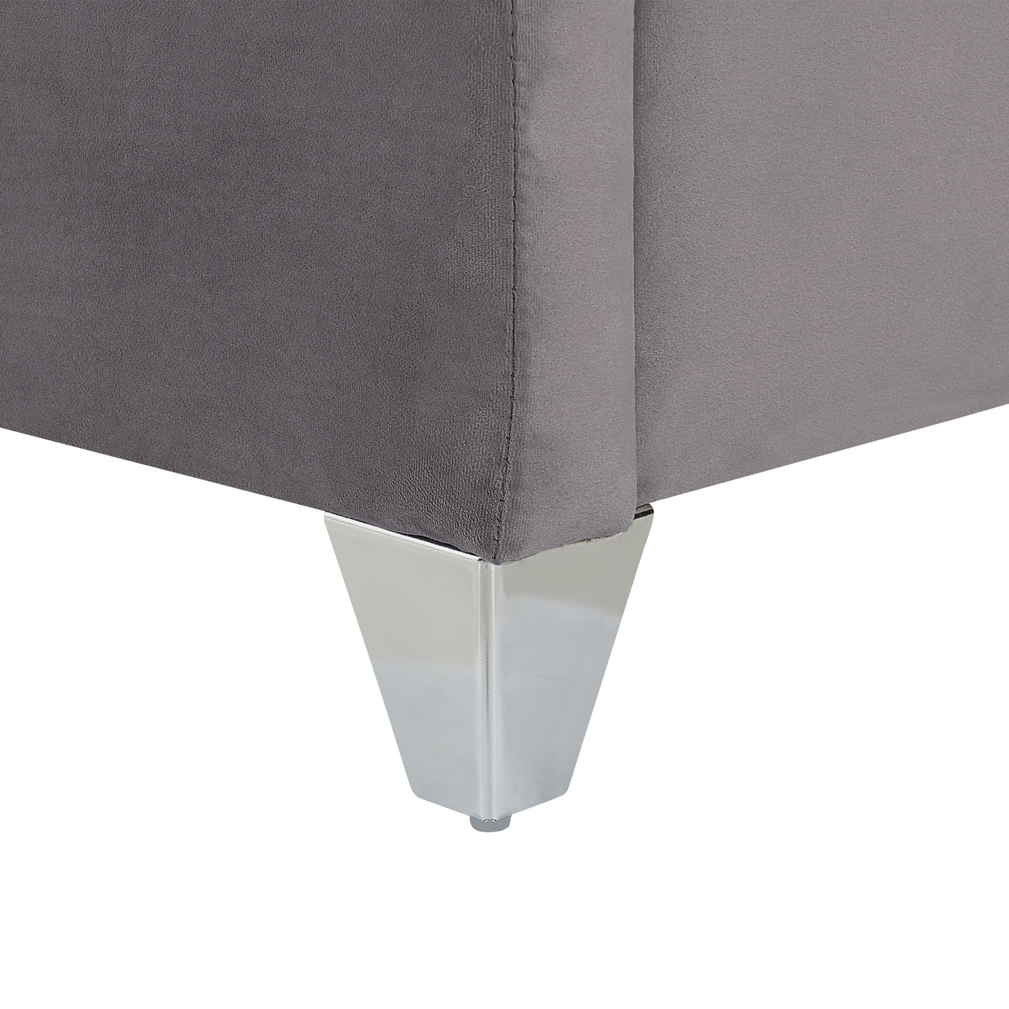 Bett mit Lattenrost Samtstoff LUBBON 180 x 200 cm Grau
