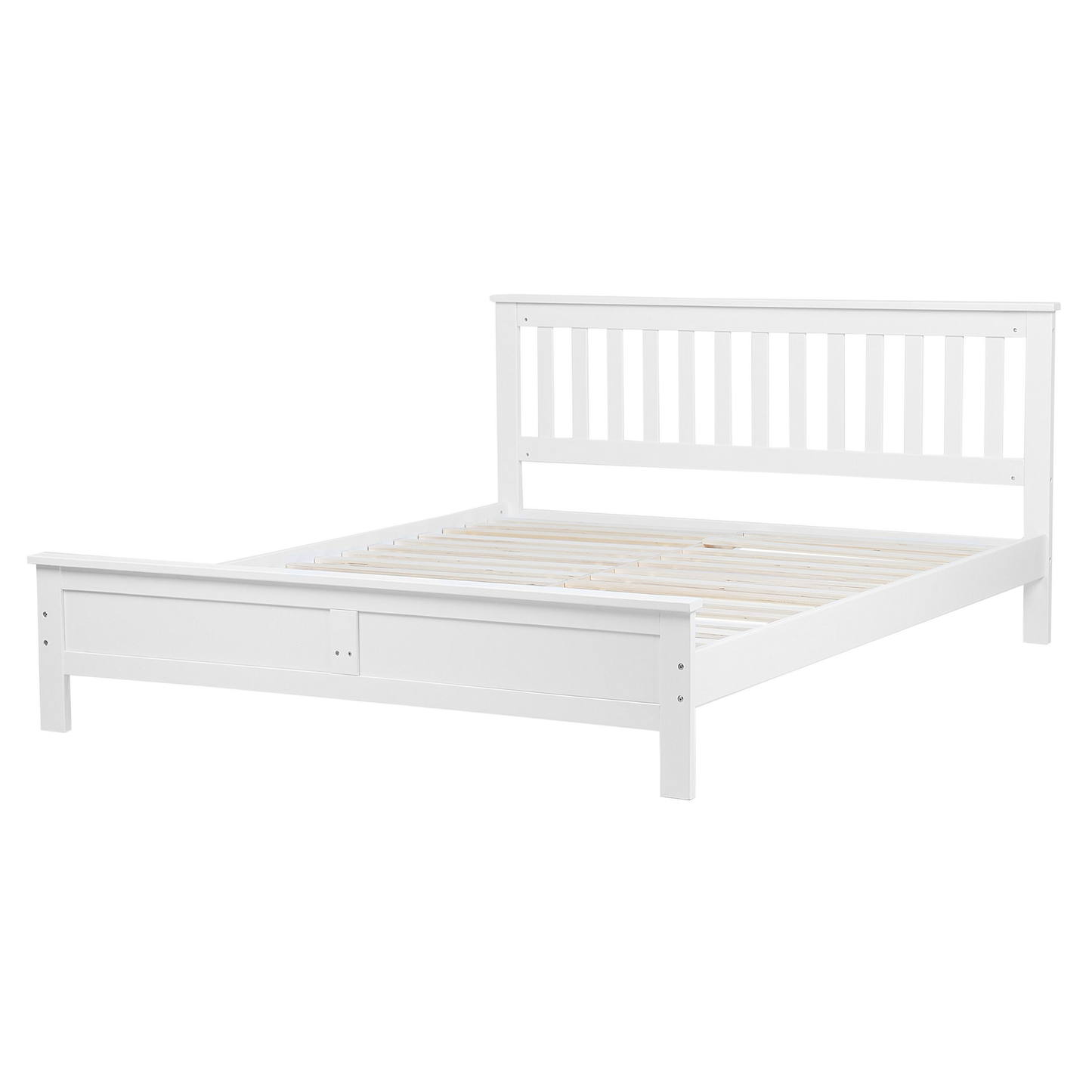 Bett mit Lattenrost Kiefernholz MAYENNE 160 x 200 cm Weiss