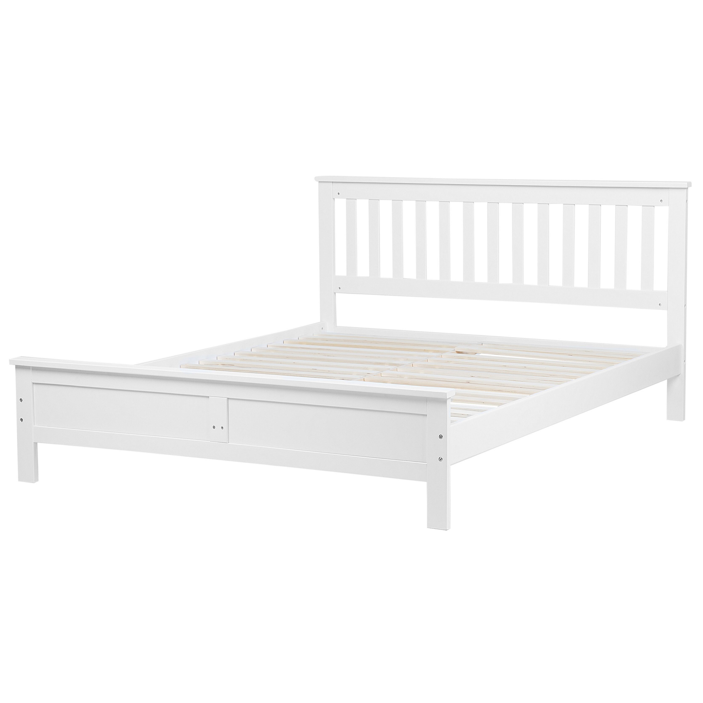 Bett mit Lattenrost Kiefernholz MAYENNE 180 x 200 cm Weiss