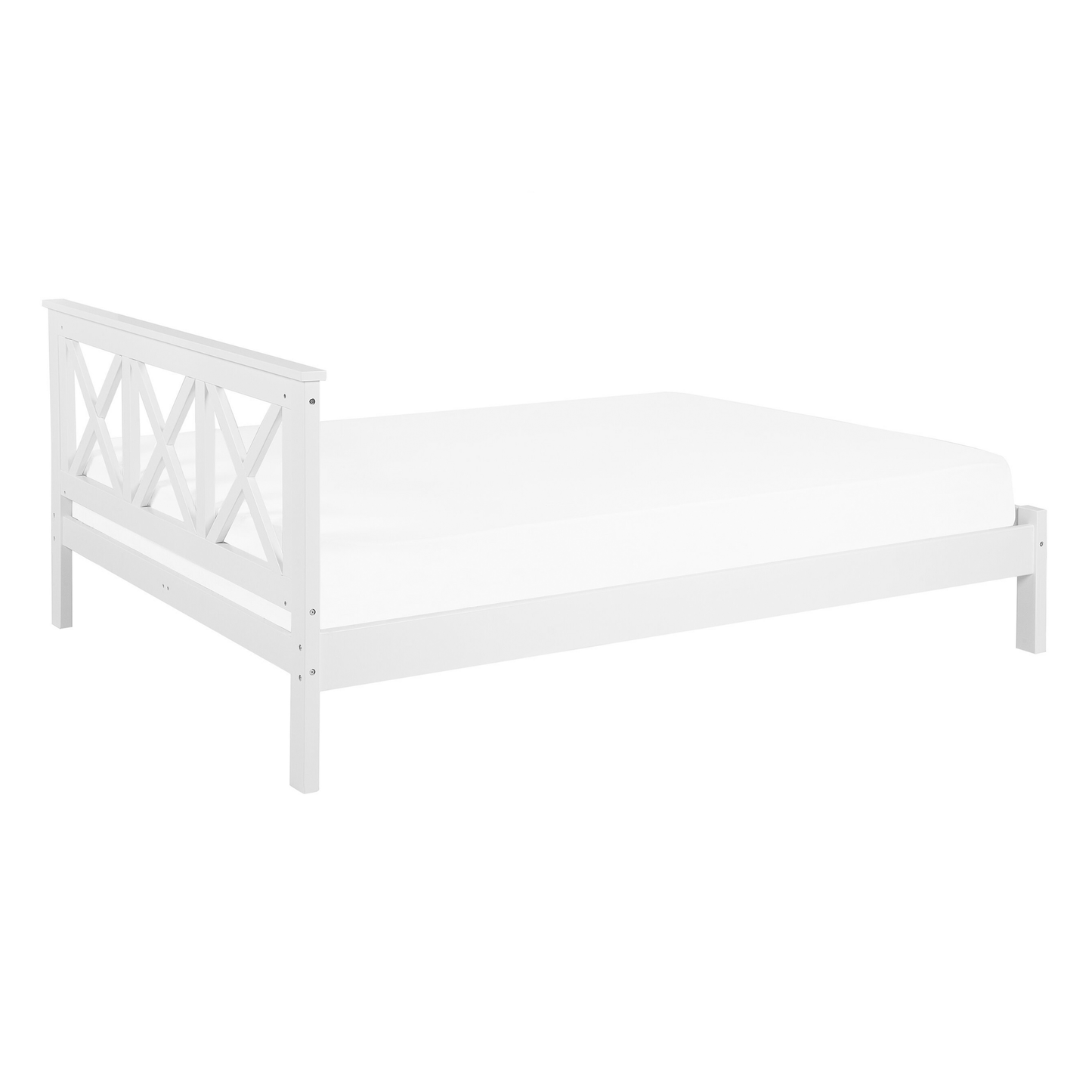 Bett mit Lattenrost Kiefernholz TANNAY 140 x 200 cm Weiss