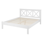 Bett mit Lattenrost Kiefernholz TANNAY 140 x 200 cm Weiss