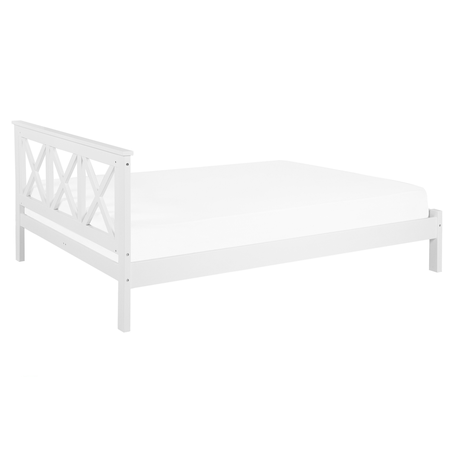 Bett mit Lattenrost Kiefernholz TANNAY 160 x 200 cm Weiss