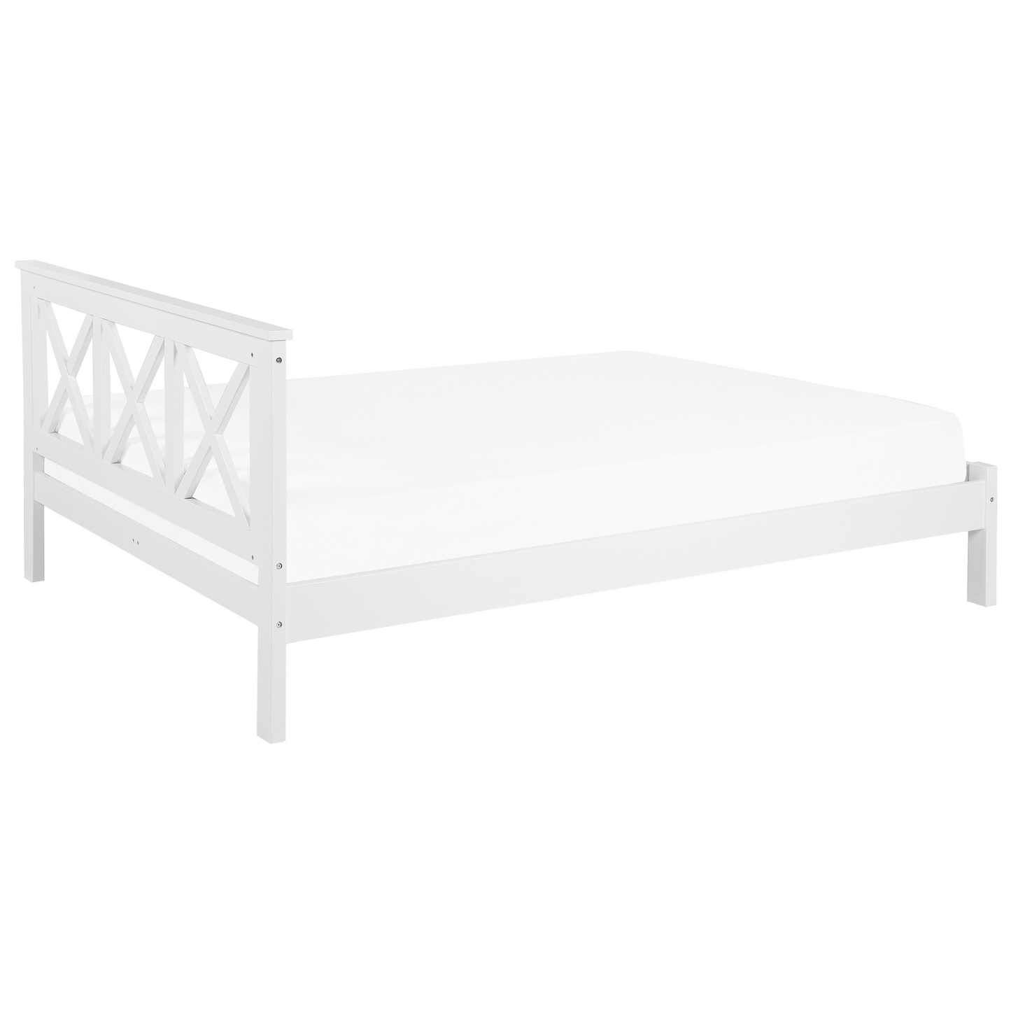 Bett mit Lattenrost Kiefernholz TANNAY 180 x 200 cm Weiss