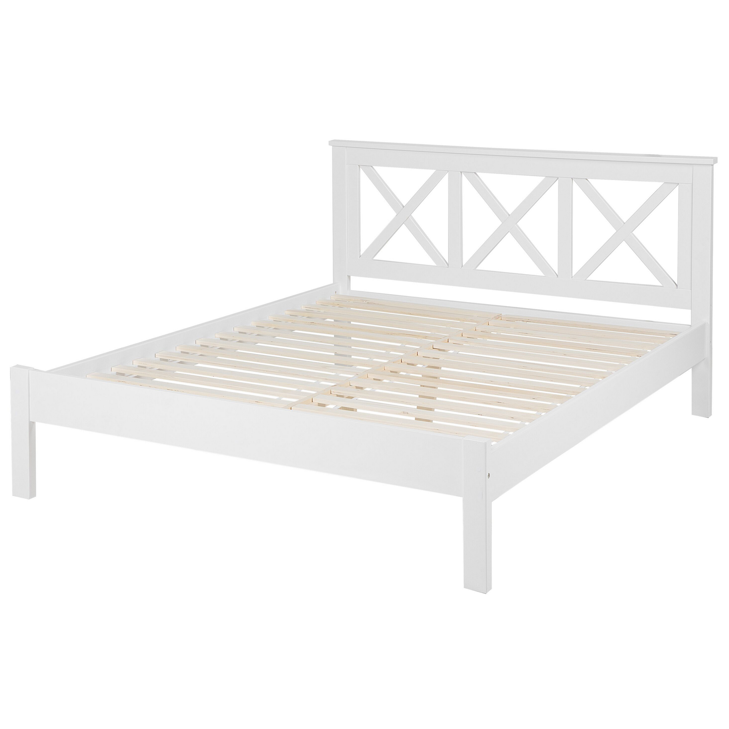Bett mit Lattenrost Kiefernholz TANNAY 180 x 200 cm Weiss