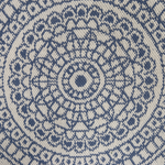 Outdoor Teppich blau / weiss ⌀ 140 cm zweiseitig YALAK