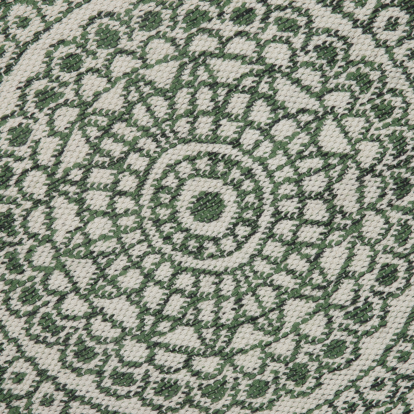 Outdoor Teppich grün / weiss ⌀ 140 cm zweiseitig YALAK