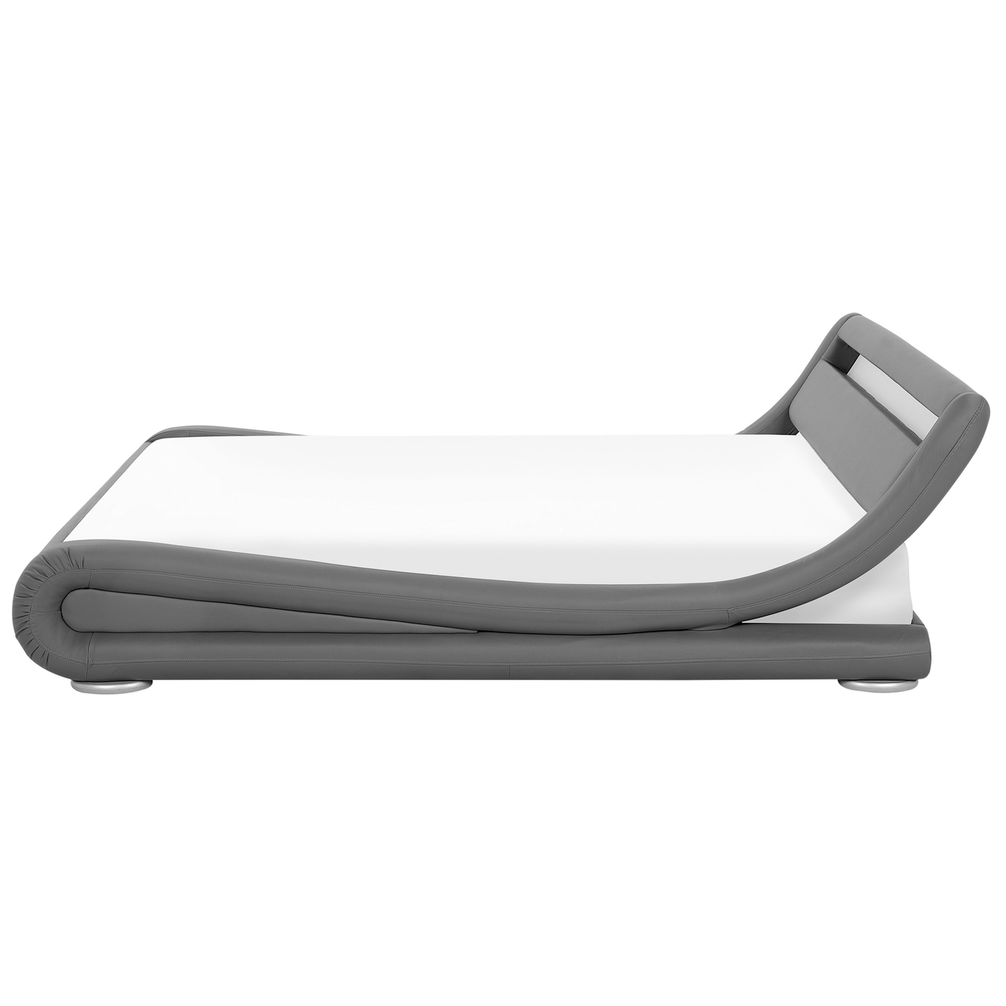 Bett Kunstleder grau 180 x 200 cm mit LED-Beleuchtung AVIGNON