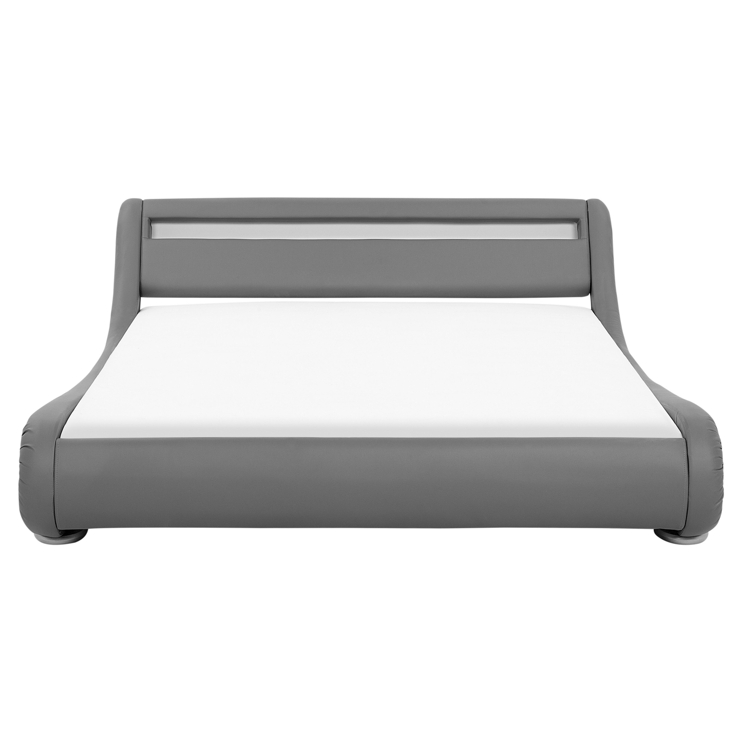 Bett Kunstleder grau 160 x 200 cm mit LED-Beleuchtung AVIGNON