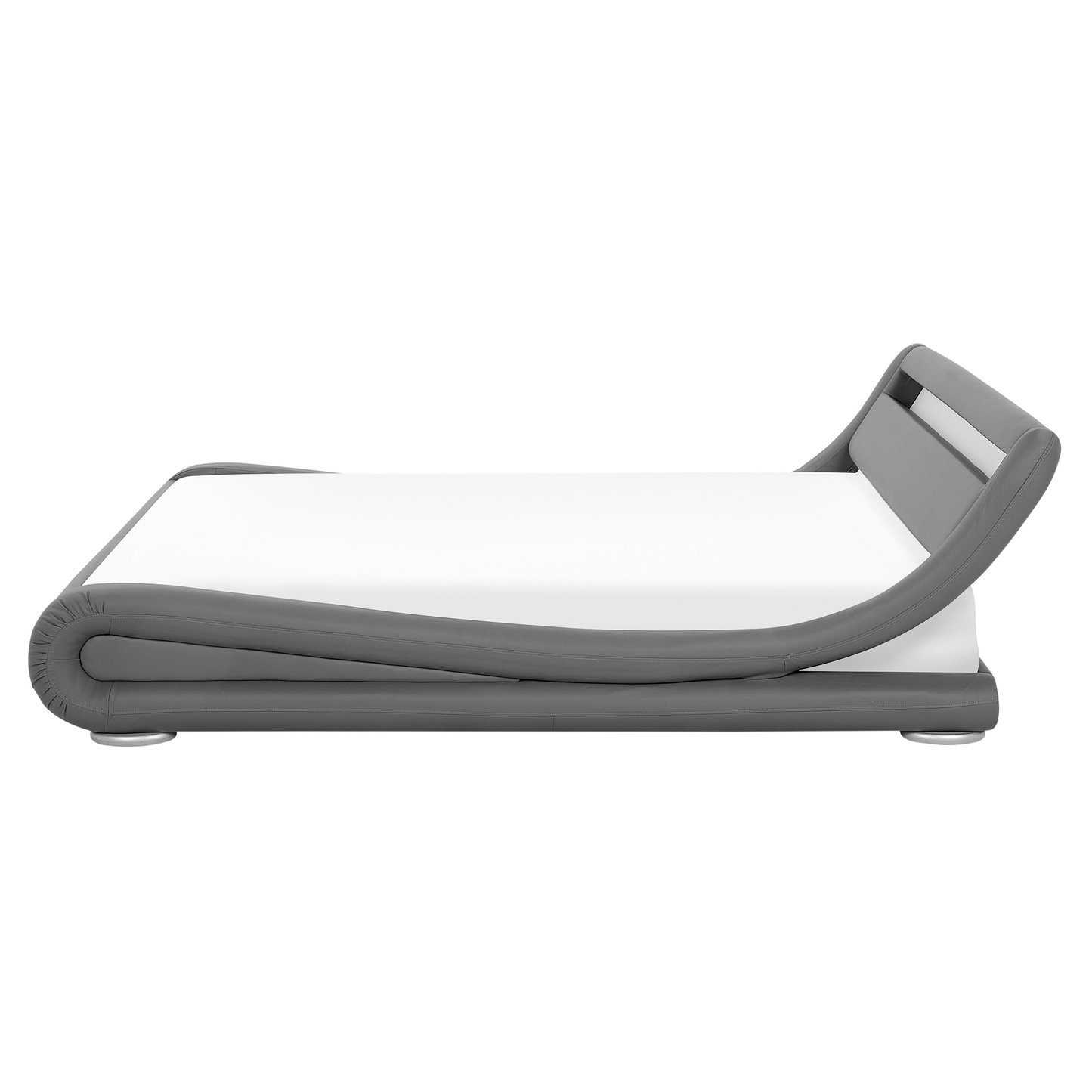 Bett Kunstleder grau 160 x 200 cm mit LED-Beleuchtung AVIGNON