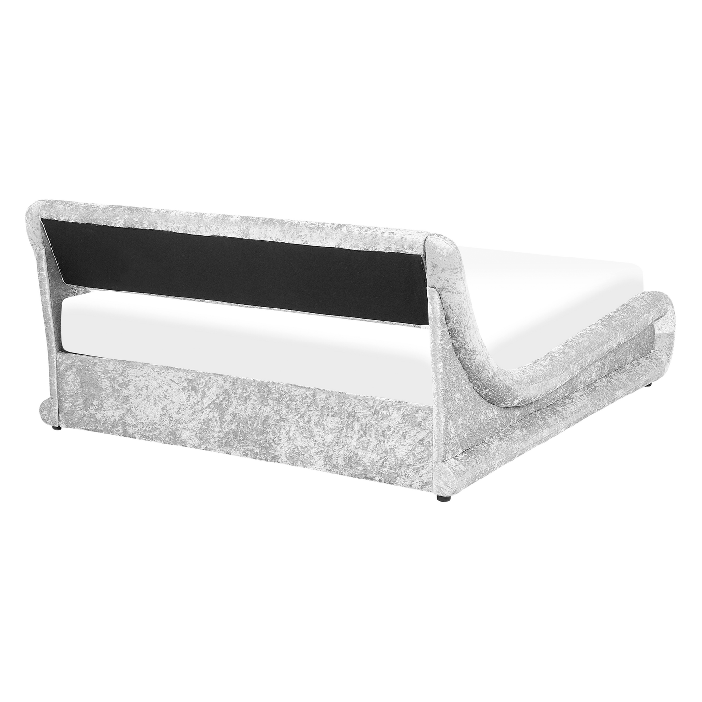 Bett Samtstoff Silber 140 x 200 cm mit LED-Beleuchtung AVIGNON