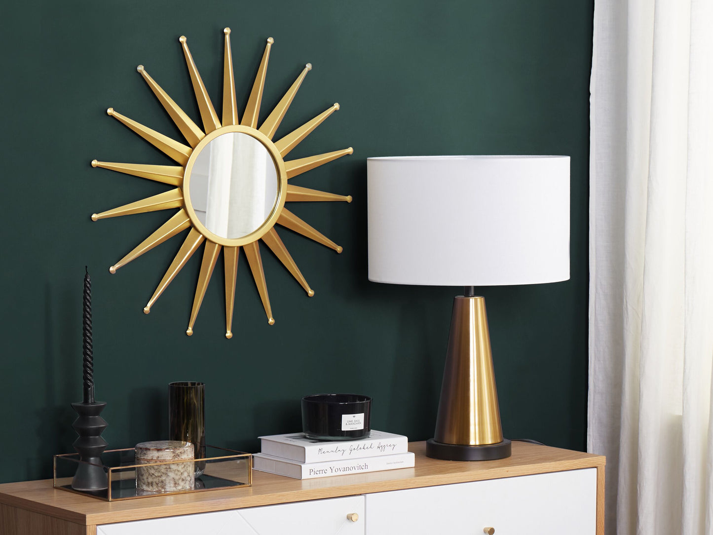 Wandspiegel PERELLI 60 cm 60 cm Metall Gold