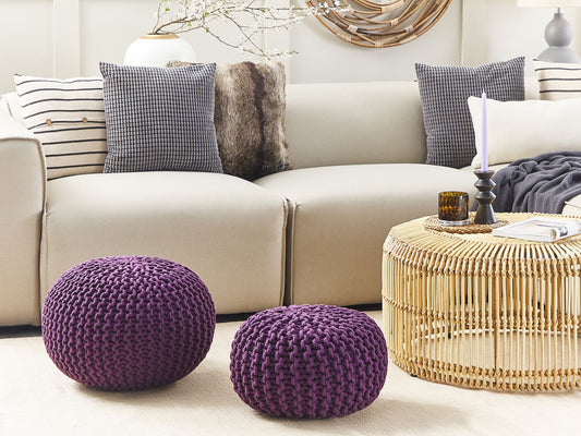 Pouf lila ⌀ 40 cm CONRAD