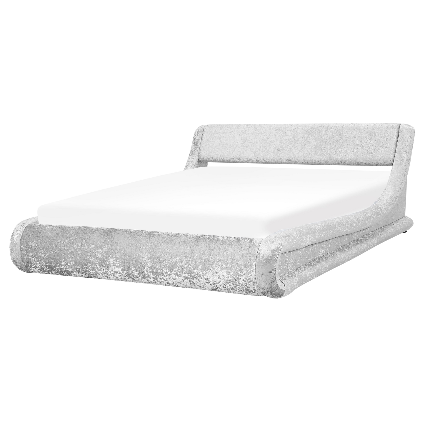 Bett Samtstoff silber mit Bettkasten hochklappbar 160 x 200 cm AVIGNON