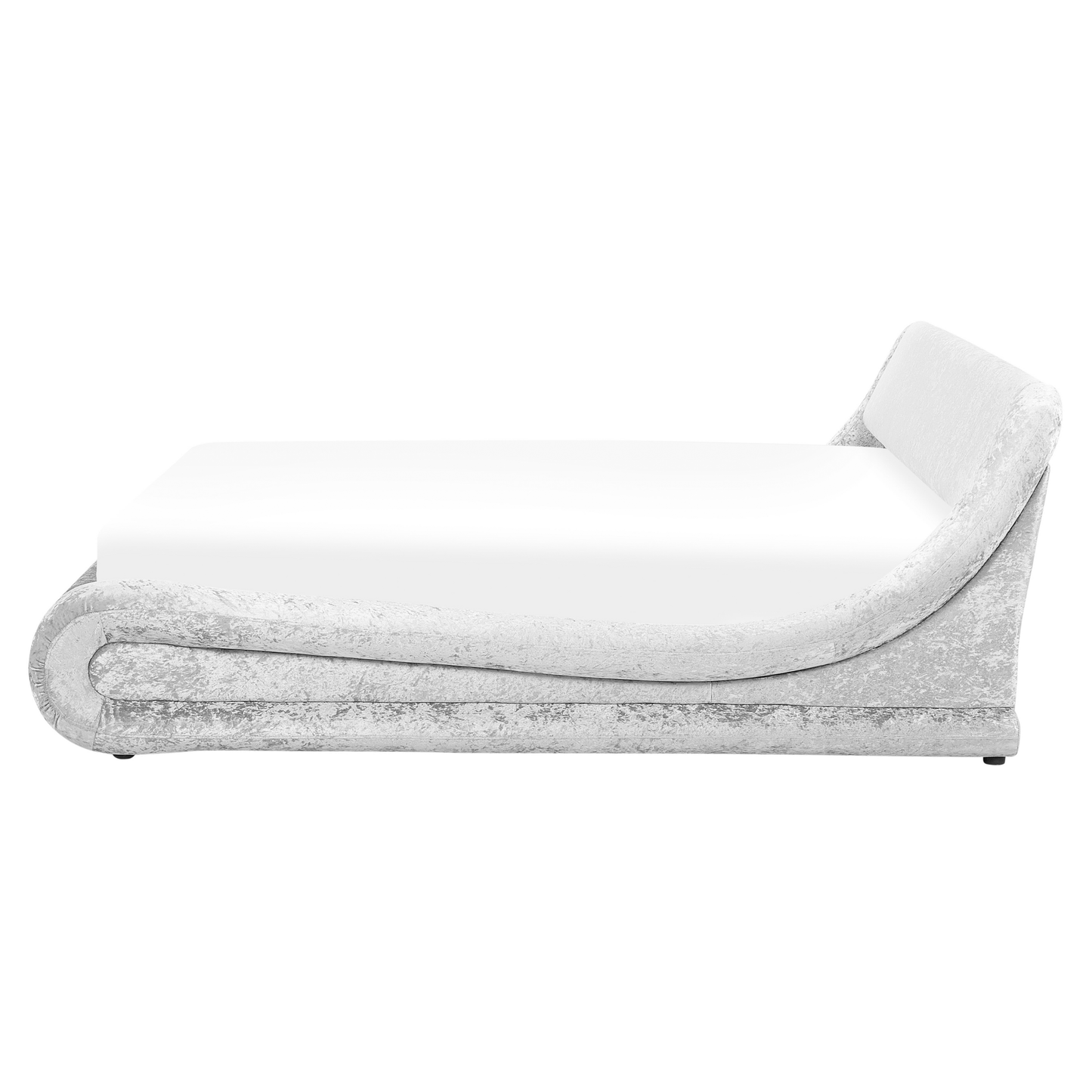 Bett Samtstoff silber mit Bettkasten hochklappbar 160 x 200 cm AVIGNON
