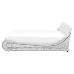 Bett Samtstoff silber mit Bettkasten hochklappbar 160 x 200 cm AVIGNON