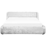 Bett Samtstoff silber mit Bettkasten hochklappbar 180 x 200 cm AVIGNON