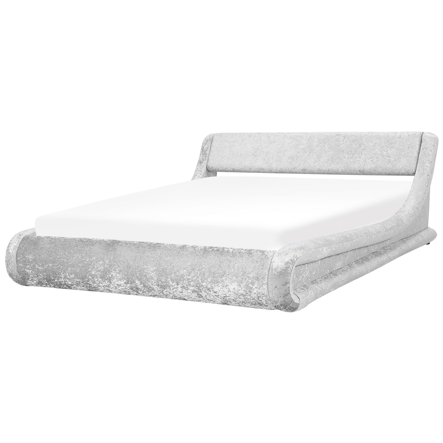 Bett Samtstoff silber mit Bettkasten hochklappbar 180 x 200 cm AVIGNON