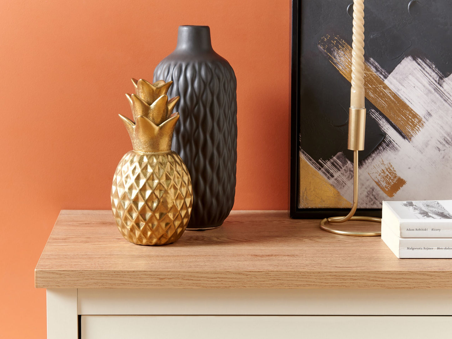 Dekofigur Ananas TYANA Keramik Gold