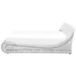 Bett Samtstoff silber mit Bettkasten hochklappbar 180 x 200 cm AVIGNON