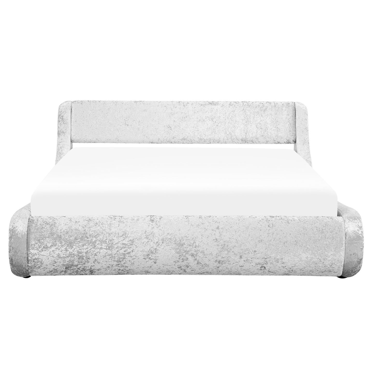 Bett Samtstoff silber mit Bettkasten hochklappbar 160 x 200 cm AVIGNON