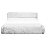 Bett Samtstoff silber mit Bettkasten hochklappbar 160 x 200 cm AVIGNON
