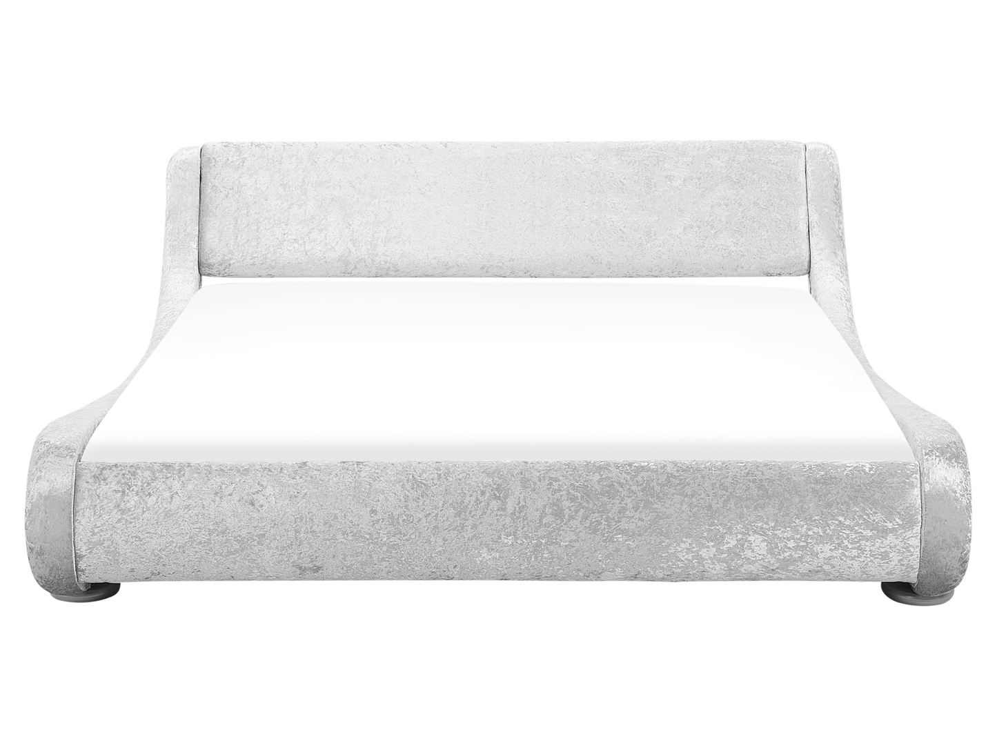 Bett Samtstoff Silber 160 x 200 cm AVIGNON