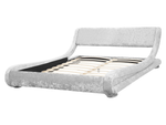 Bett Samtstoff Silber 160 x 200 cm AVIGNON