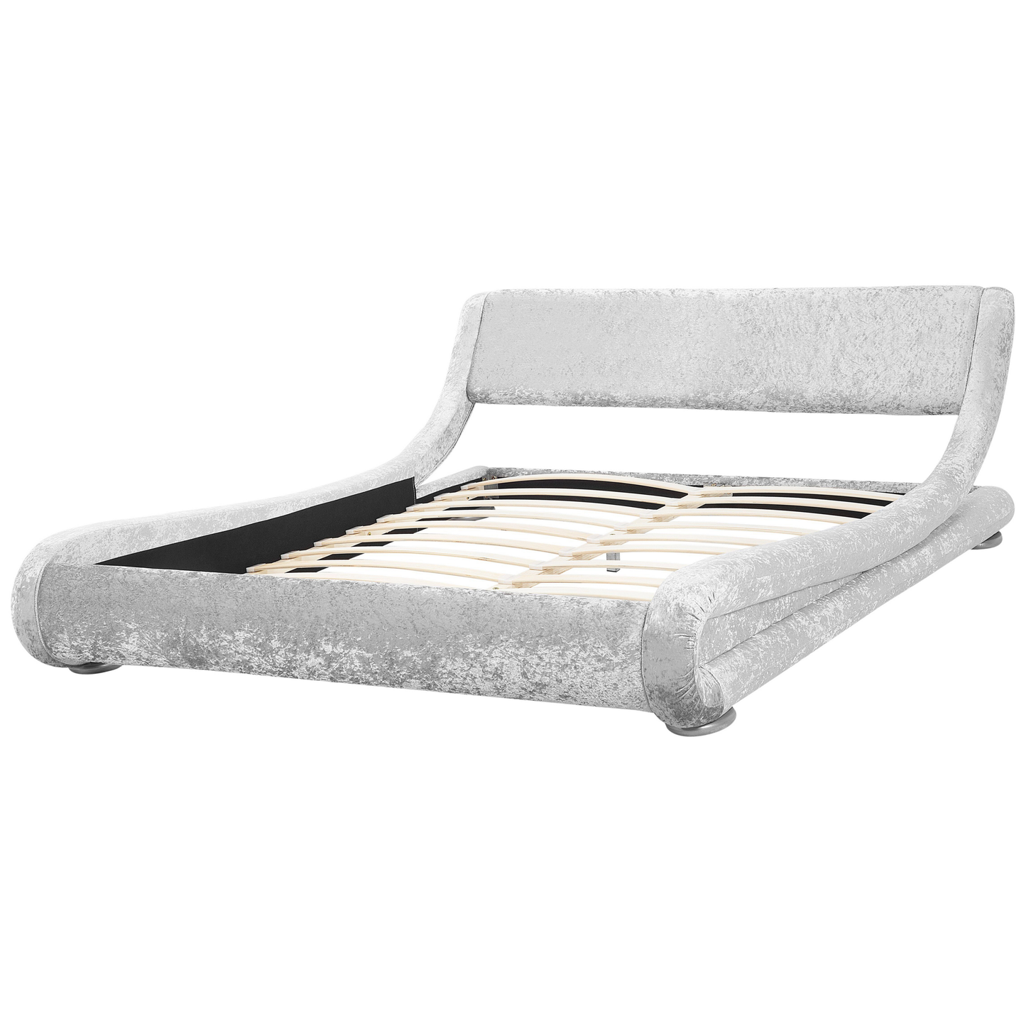 Bett Samtstoff Silber 180 x 200 cm AVIGNON