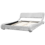 Bett Samtstoff Silber 180 x 200 cm AVIGNON